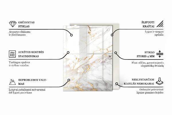 Tampo de vidro decorativo com impressão Padrão natural em madeira e resina