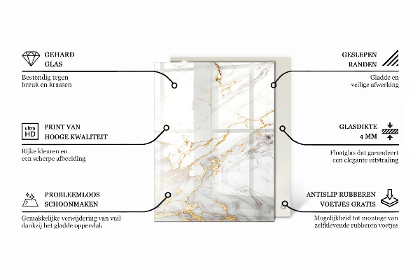 Tampo de vidro decorativo com impressão Padrão natural em madeira e resina