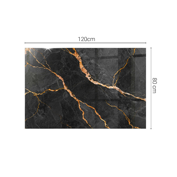 Tampo de vidro retangular Padrão em mármore com veios delicados