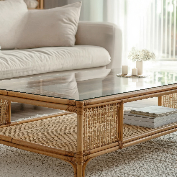 Tampo de vidro retangular transparente