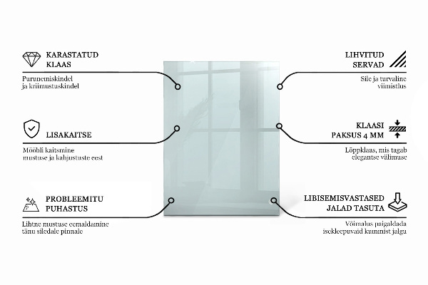 Tampo de vidro retangular transparente