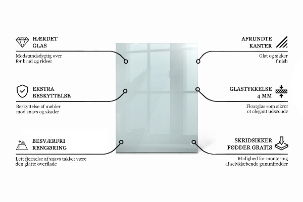 Tampo de vidro retangular transparente